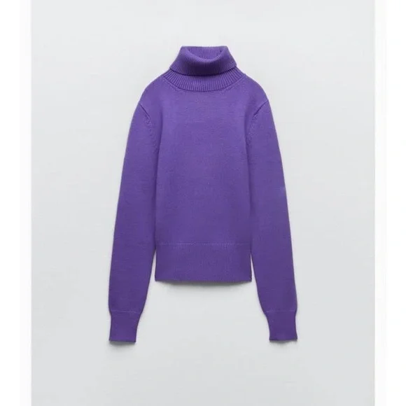 NWT Zara purple turtleneck sweater size small MEDIUM - Picture 2 of 2